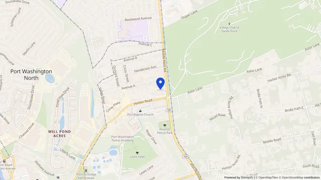 Map showing the location of Sands Point Center for Health & Rehabilitation at 1440 Port Washington Boulevard, Port Washington, NY 11050, served by DachiPlus medical transportation.