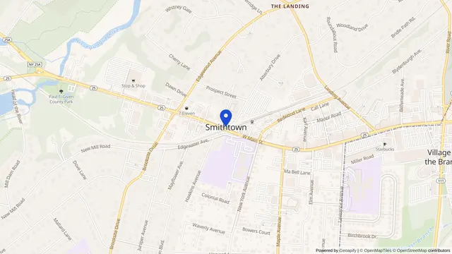 Map showing the location of St. Catherine of Siena Nursing & Rehab Center at 52 Route 25A, Smithtown, NY 11787, served by DachiPlus medical transportation.