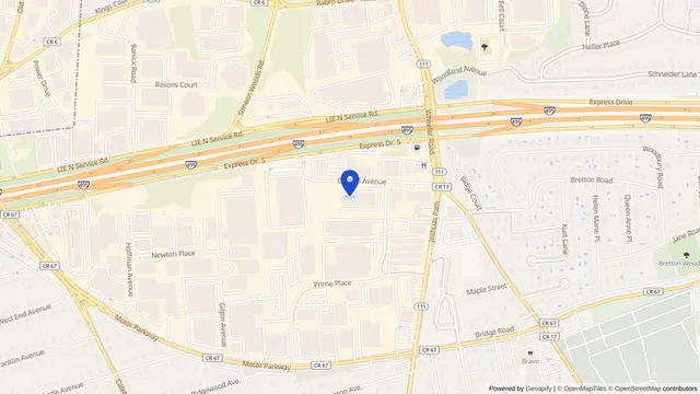 Map showing the location of Suffolk Kidney Center at 30 Central Ave, Hauppauge, NY 11788, served by DachiPlus medical transportation.